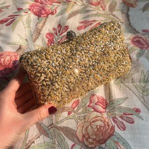 Gold sequins clutch